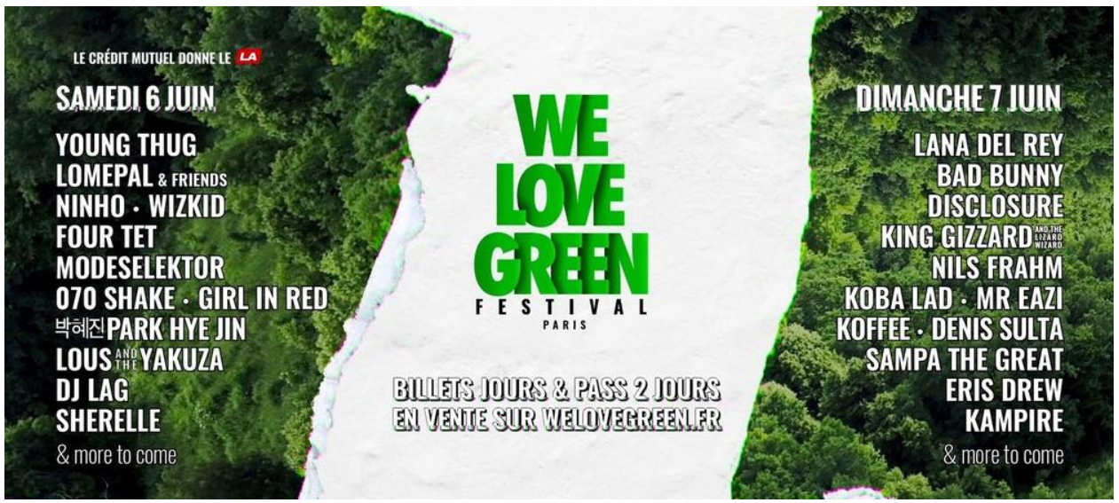 we love green We Love Green 2020 : Une line-up qui se précise