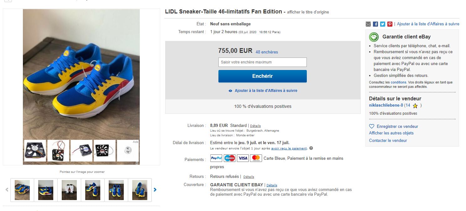 lidl chaussure Des chaussures Lidl vendues à... plus de 300 euros sur Ebay