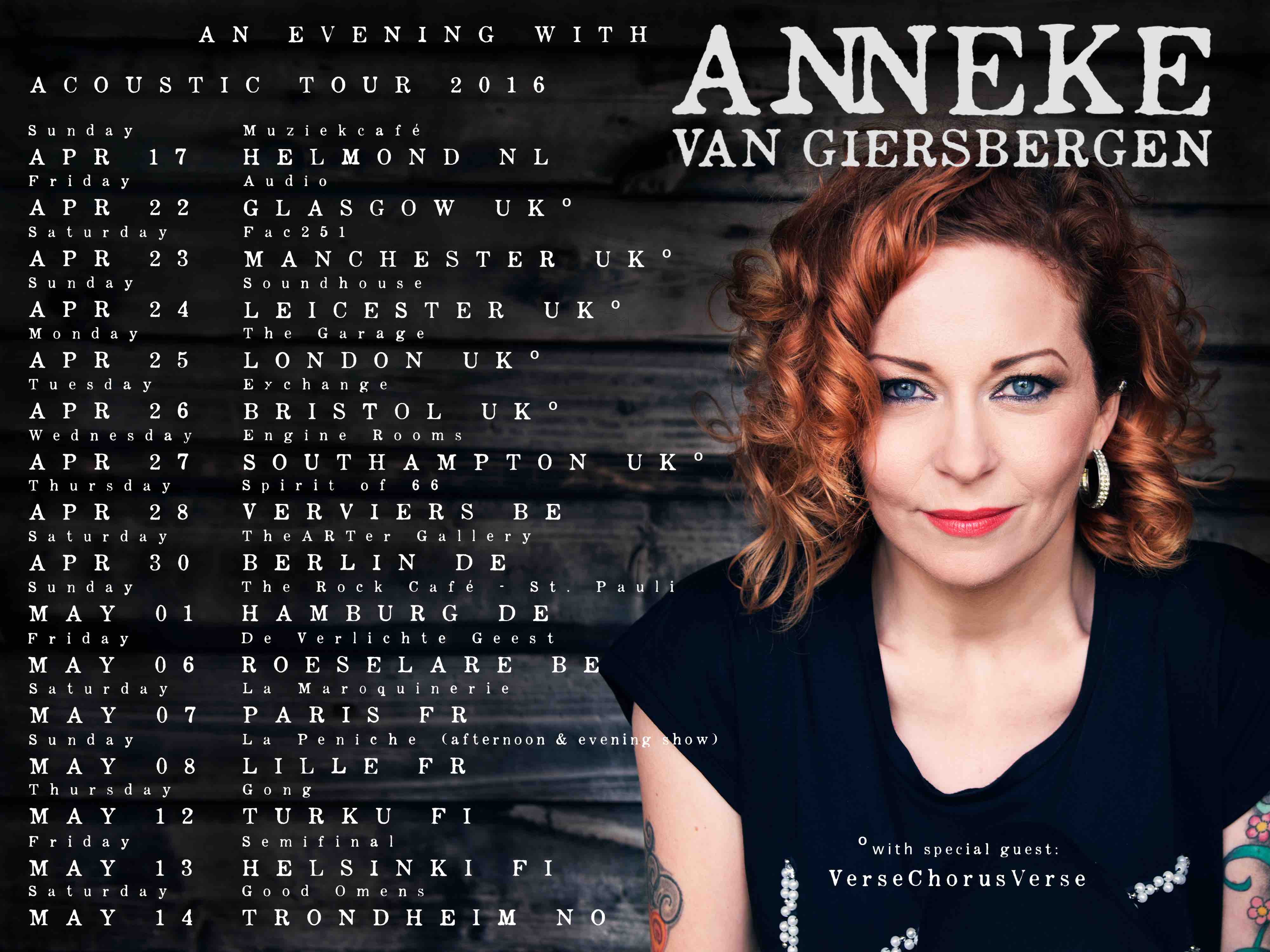 2016 Anneke Acoustic Europe Anneke Van Giersbergen à la Maroquinerie