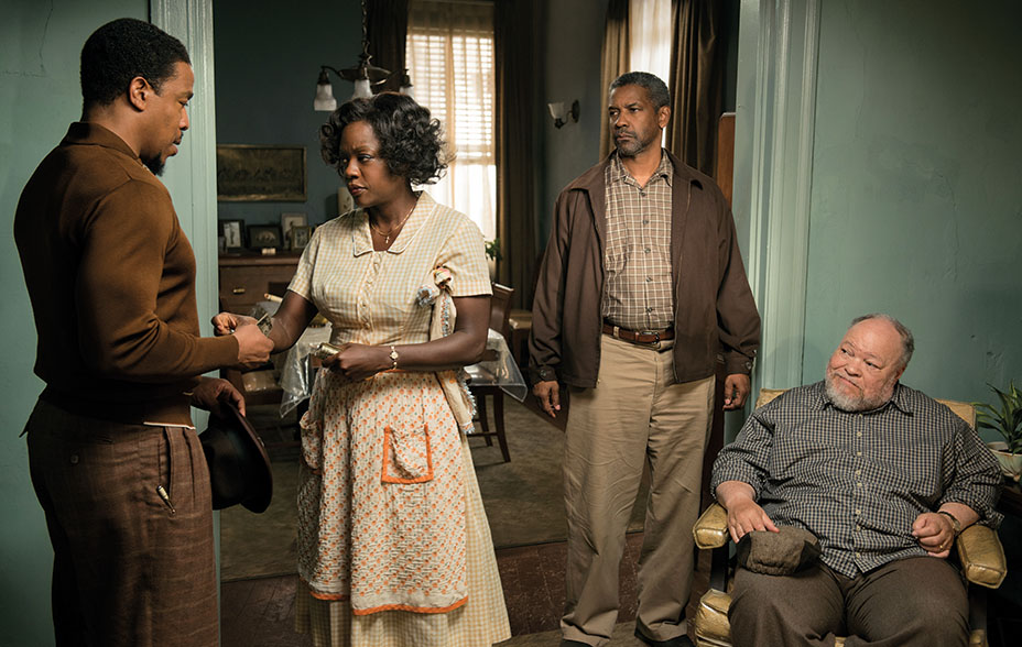 Russell Hornsby plays Lyons, Viola Davis plays Rose Maxson, Denzel Washington plays Troy Maxson and Stephen McKinley Henderson plays Jim Bono in Fences from Paramount Pictures. Directed by Denzel Washington from a screenplay by August Wilson.