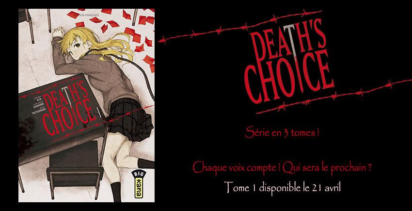 Annonce death choice Le Death's Choice débutera en avril chez Kana !
