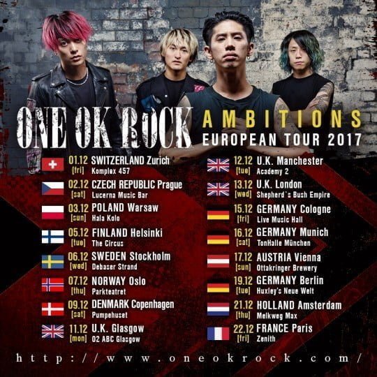 Ambitions European Tour 2017 - ONE OK ROCK